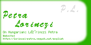 petra lorinczi business card